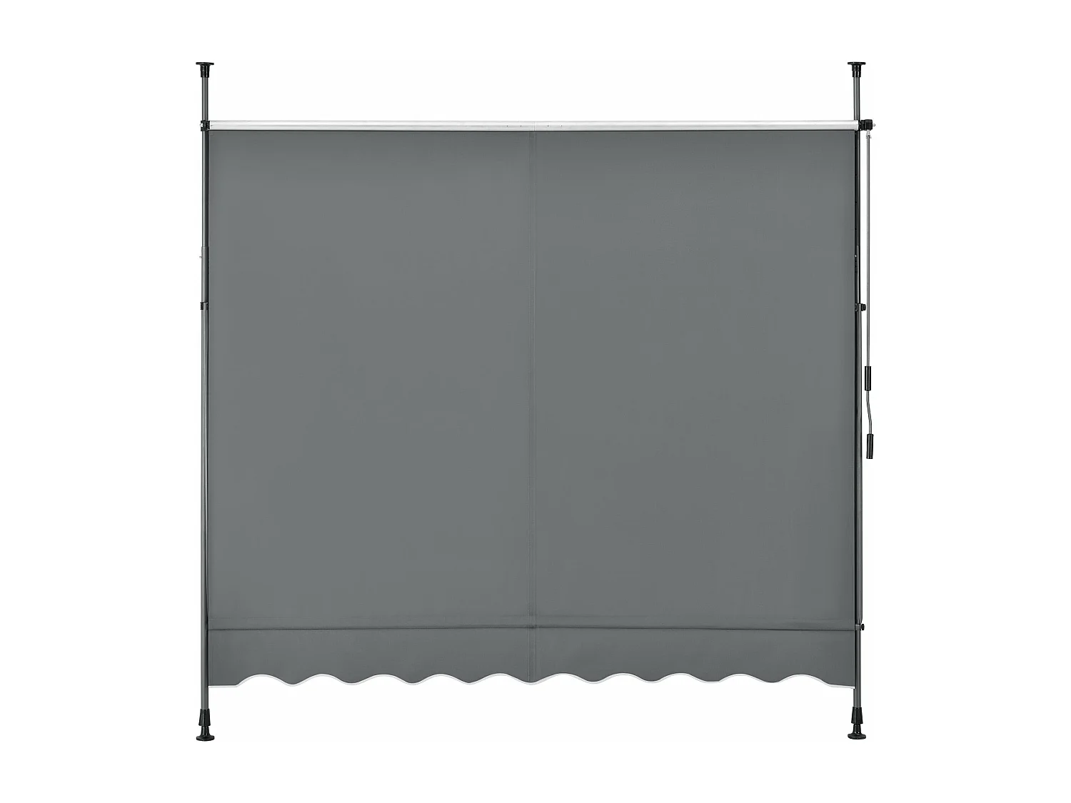 Tenda telescopica in acciaio poliestere 400 x 120 x 200-300 cm grigio ardesia 03_0008345