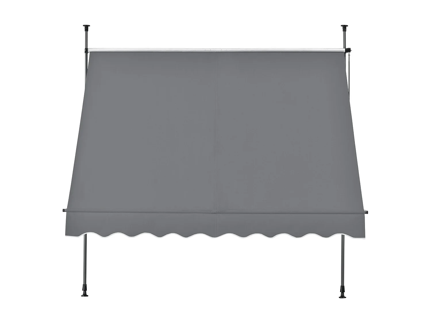 Toldo telescópico em aço poliéster 350 x 120 x 200-300 cm cinza ardósia 03_0008339