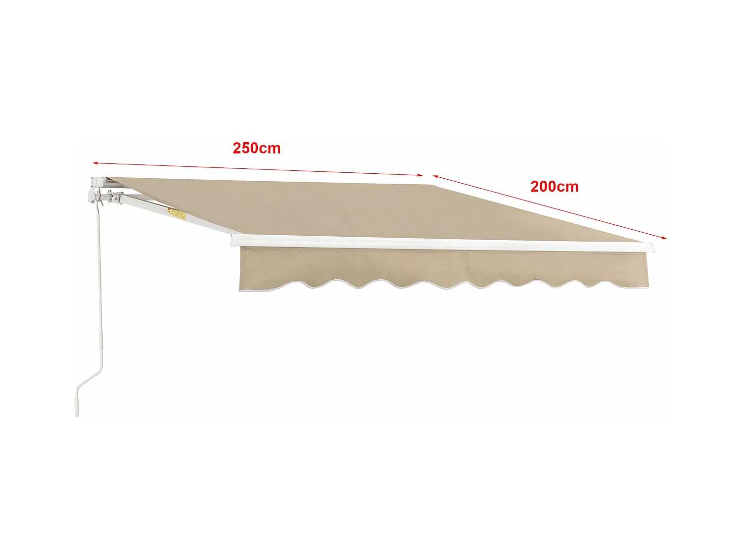 Store banne avec manivelle beige 250 x 250 x 200 cm 03_0008298