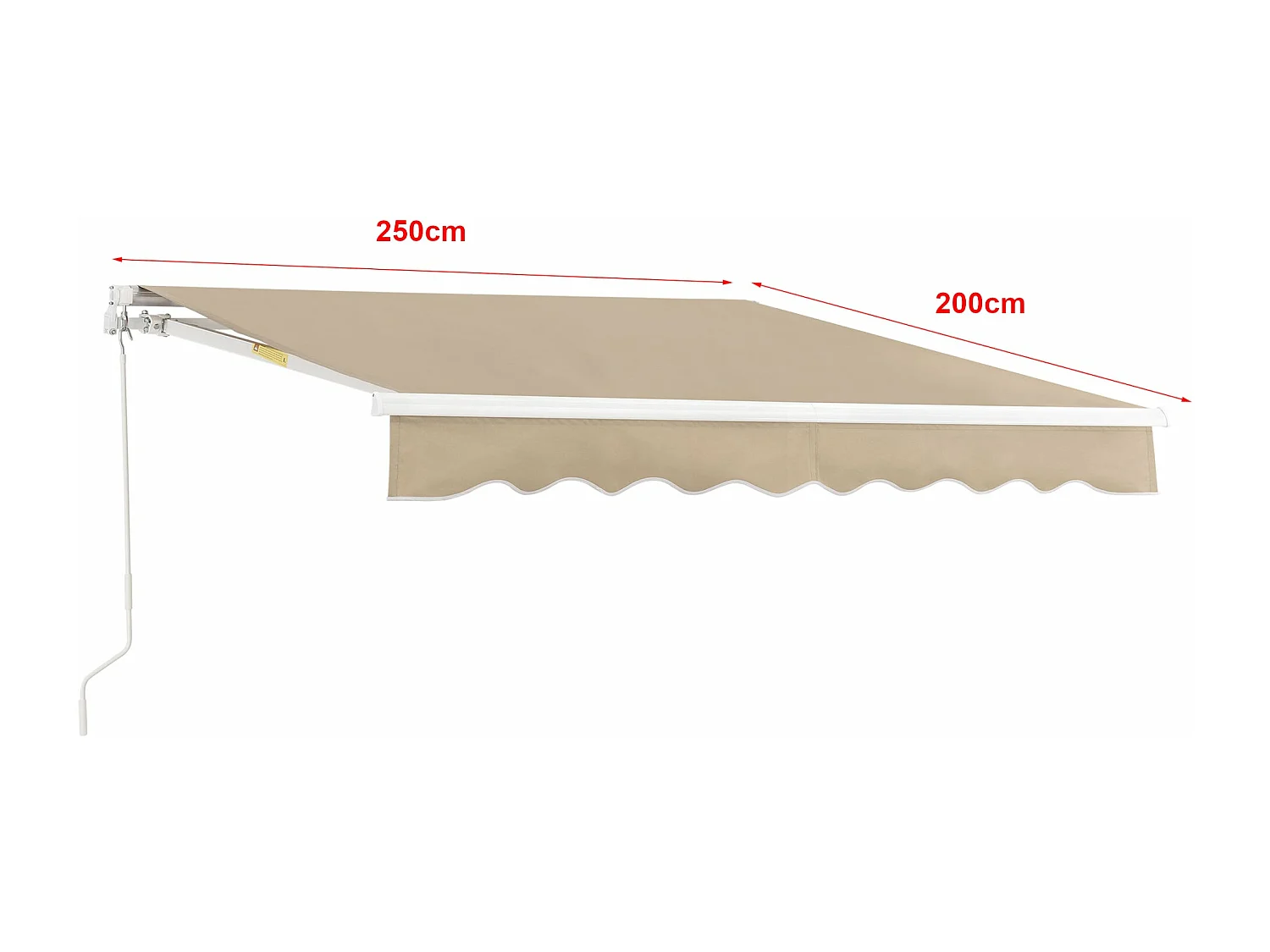 Toldo com manivela 250 x 200 cm bege 03_0008298