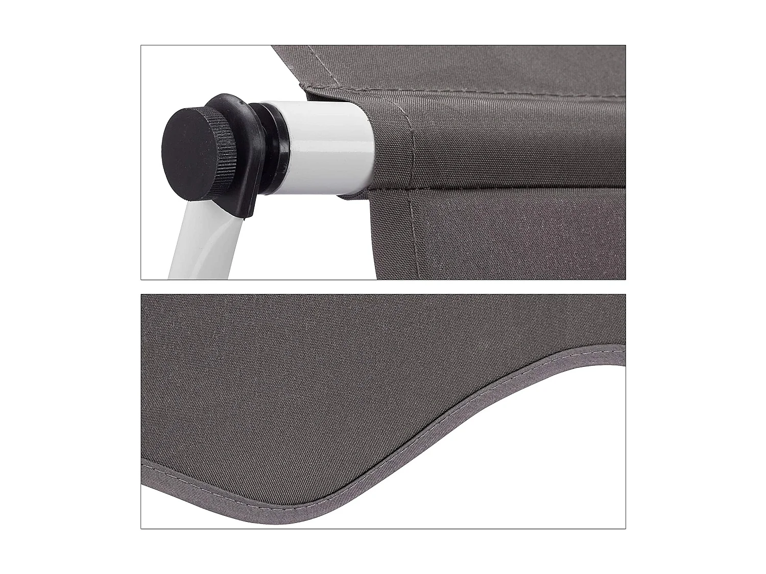 Toldo telescópico de varanda com altura ajustável em aço poliéster resistente aos raios UV 250 x 120 cm cinza 13_0002541_4