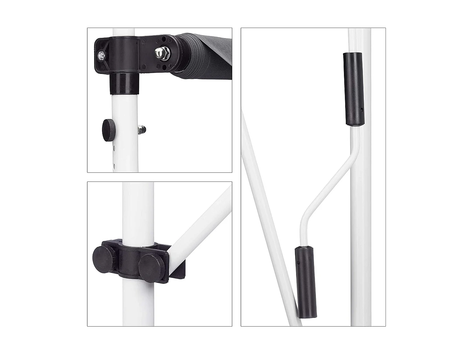 Toldo telescópico de varanda com altura ajustável em aço poliéster resistente aos raios UV 250 x 120 cm cinza 13_0002541_4