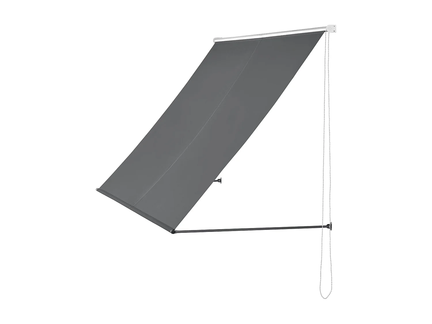 Toldo guarda-sol para fixar na parede estrutura de aço retrátil 300 x 120 cm cinza 03_0001107