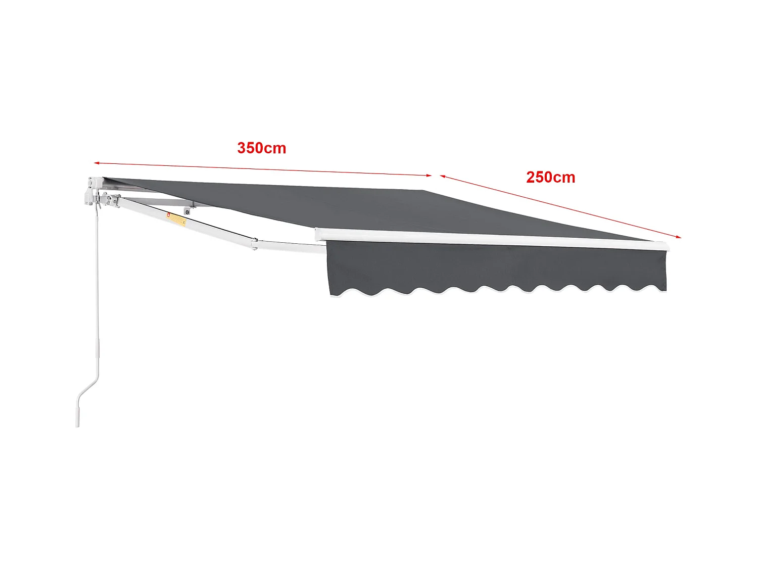 Store banne avec manivelle grise 350 x 350 x 250 cm 03_0008310