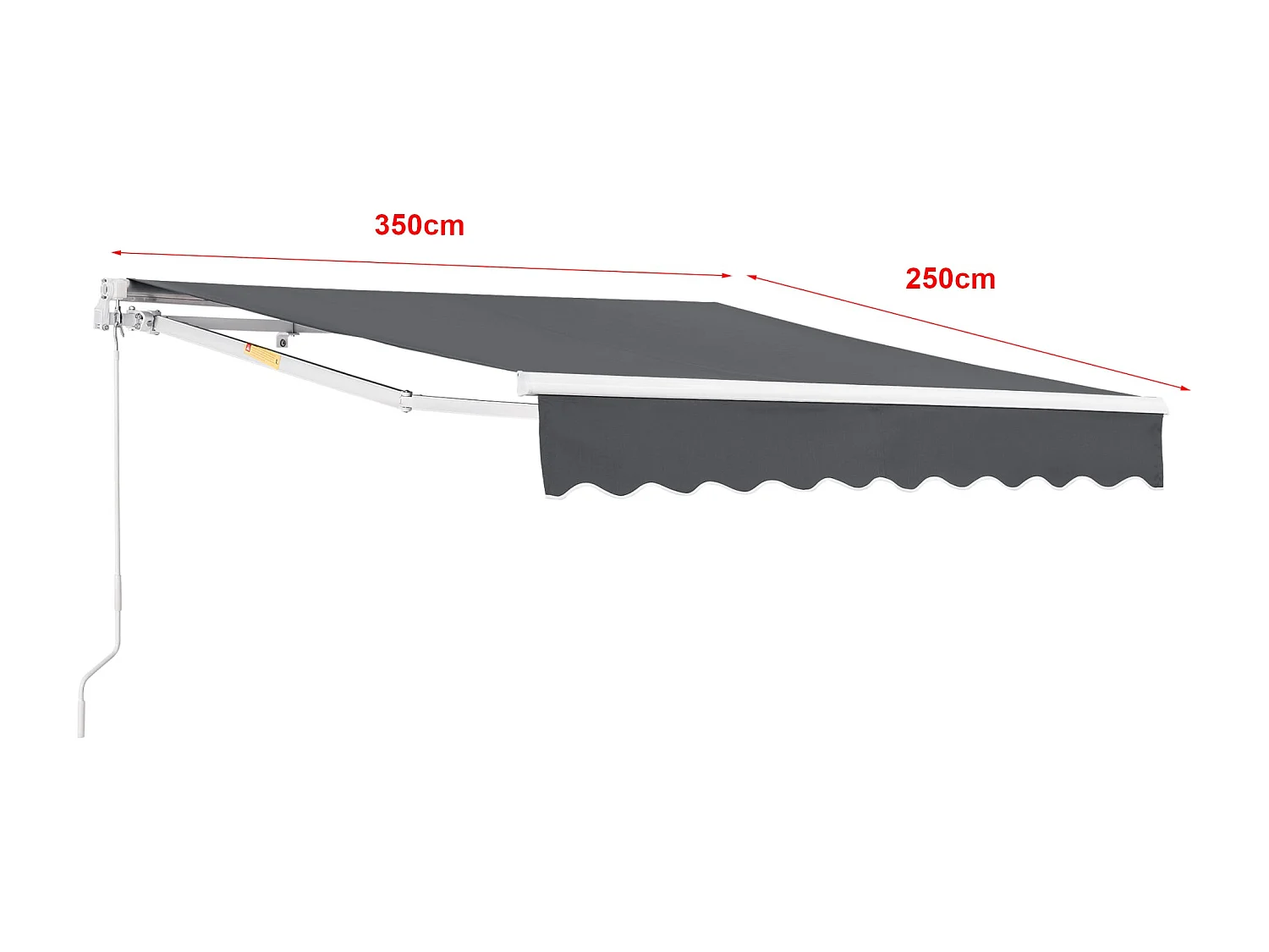 Tenda a manovella 350 x 250 cm grigio scuro 03_0008310