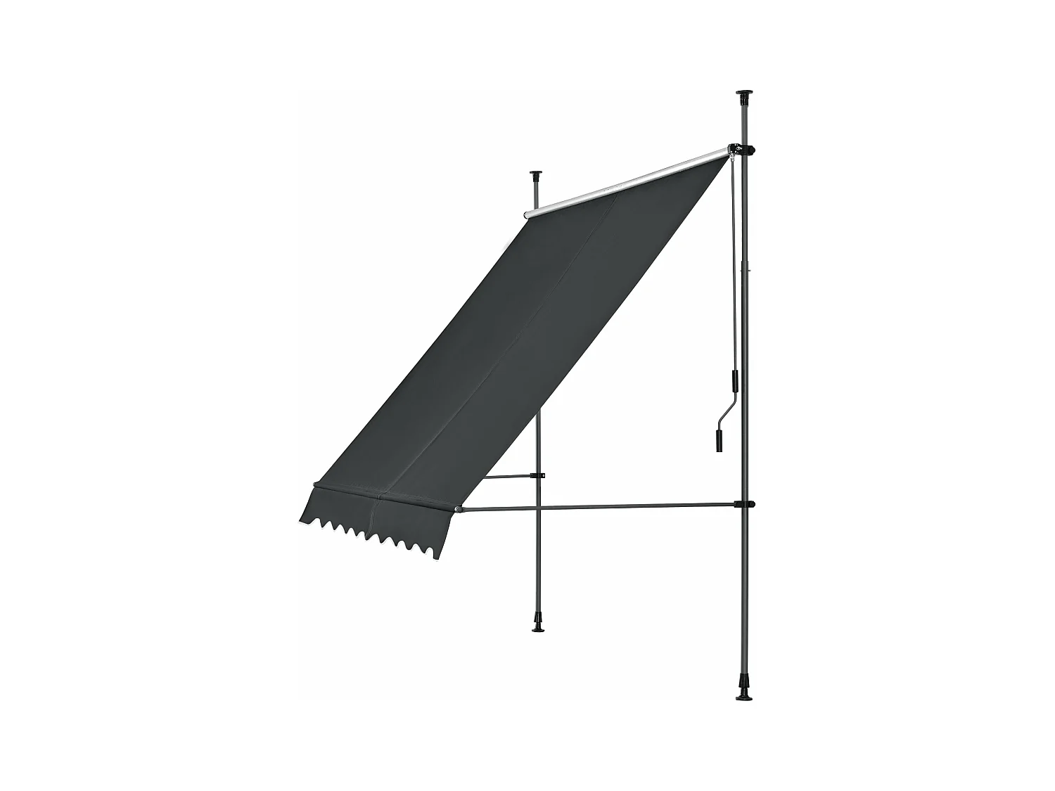 Toldo telescópico em aço poliéster 300 x 120 x 200-300 cm preto 03_0008335