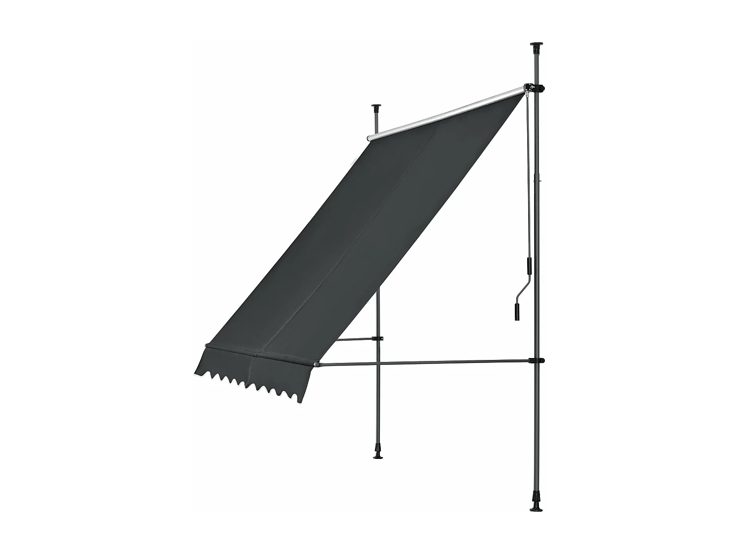 Tenda telescopica in acciaio poliestere 300 x 120 x 200-300 cm nero 03_0008335