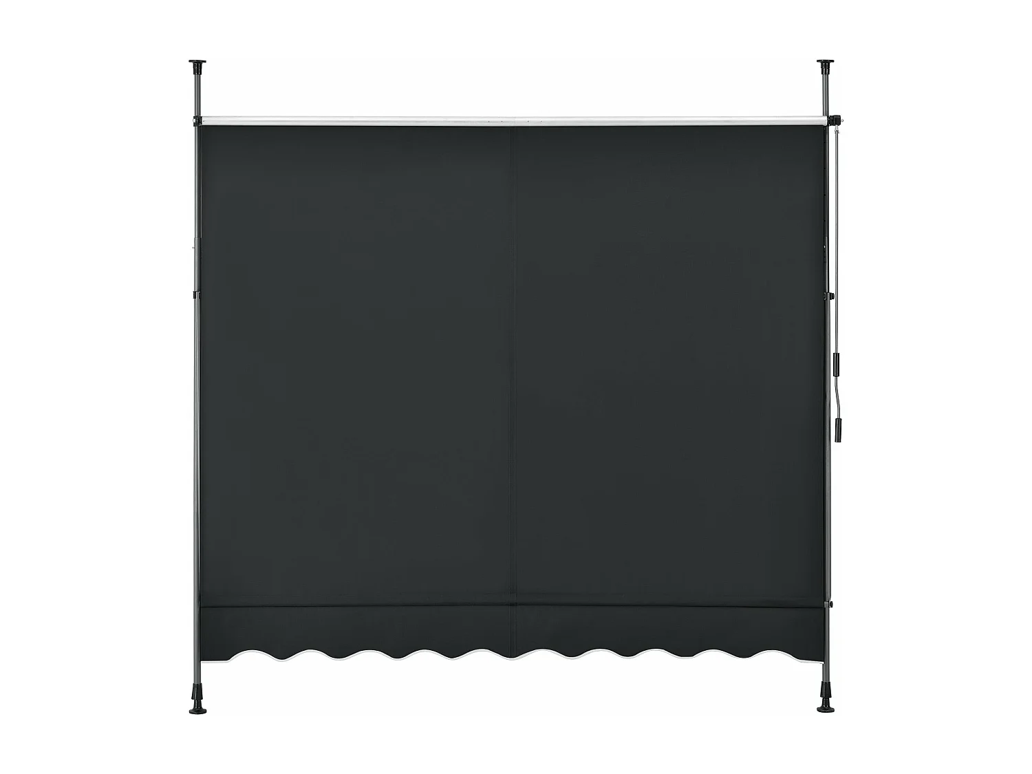 Tenda telescopica in acciaio poliestere 300 x 120 x 200-300 cm nero 03_0008335
