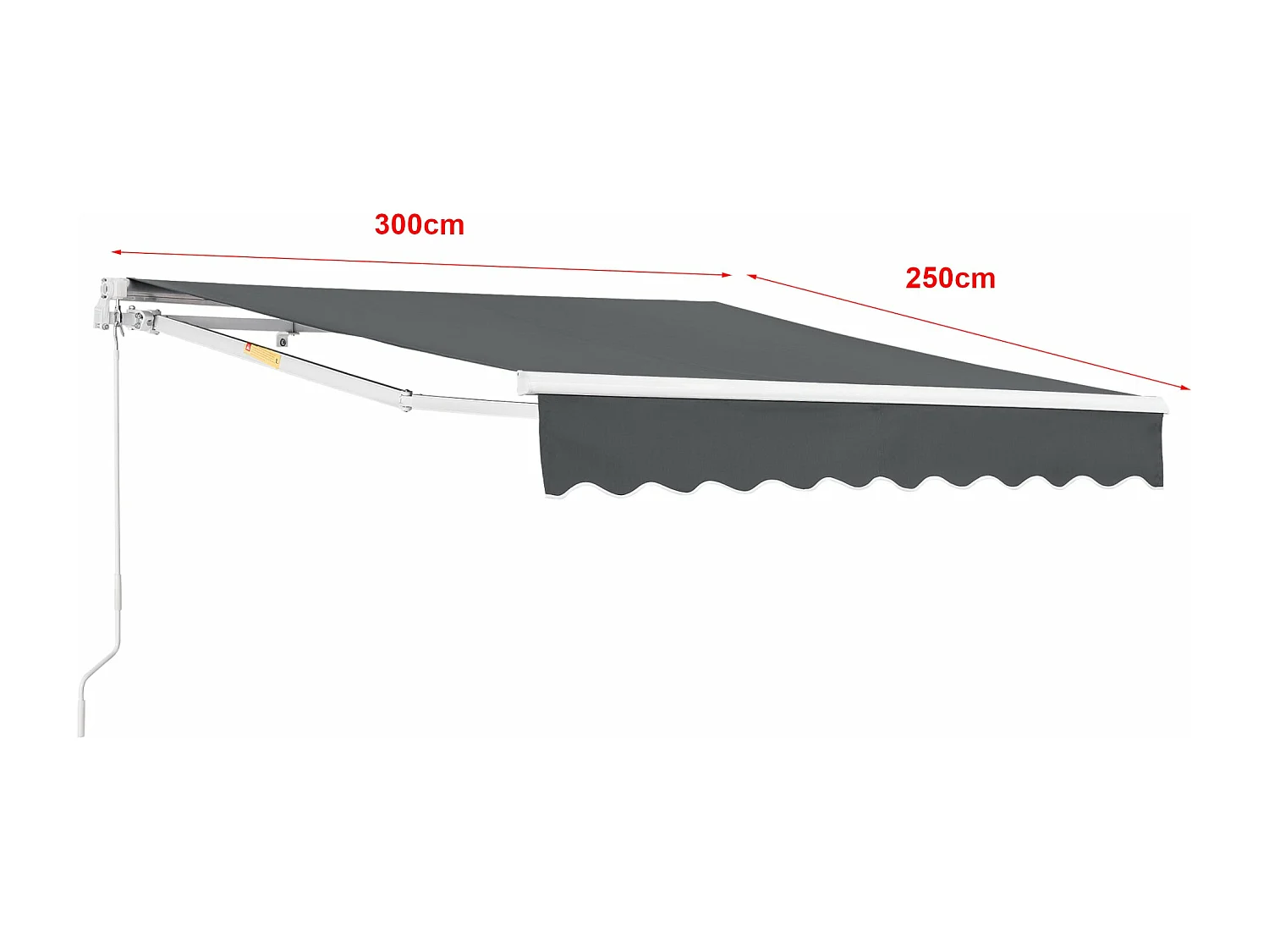 Toldo com manivela 300 x 250 cm cinza escuro 03_0008305