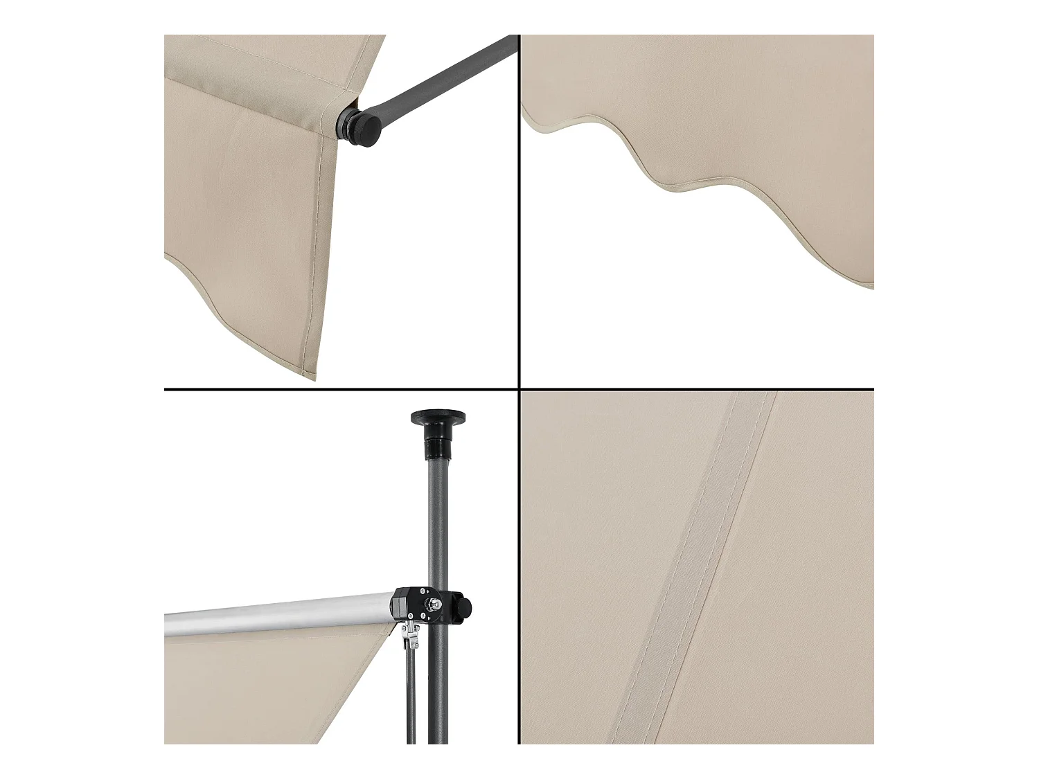 Brise-soleil pare-soleil métal et métal argentée 300 x 120 x 300 cm 03_0001123