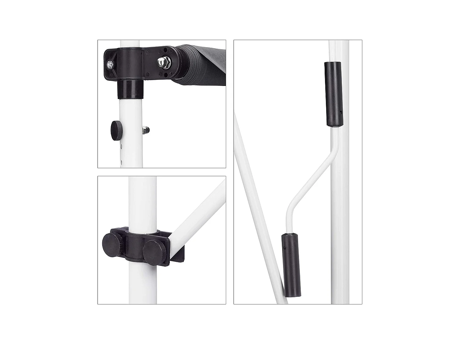 Toldo telescópico de varanda com altura ajustável em aço poliéster resistente aos raios UV 150 x 120 cm cinza 13_0002541_6