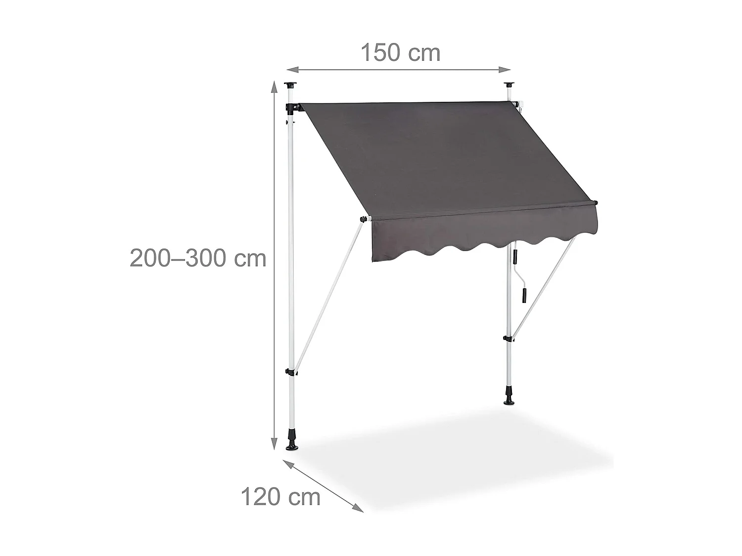 Store banne télescopique de grise 150 x 120 x 300 cm 13_0002541_6