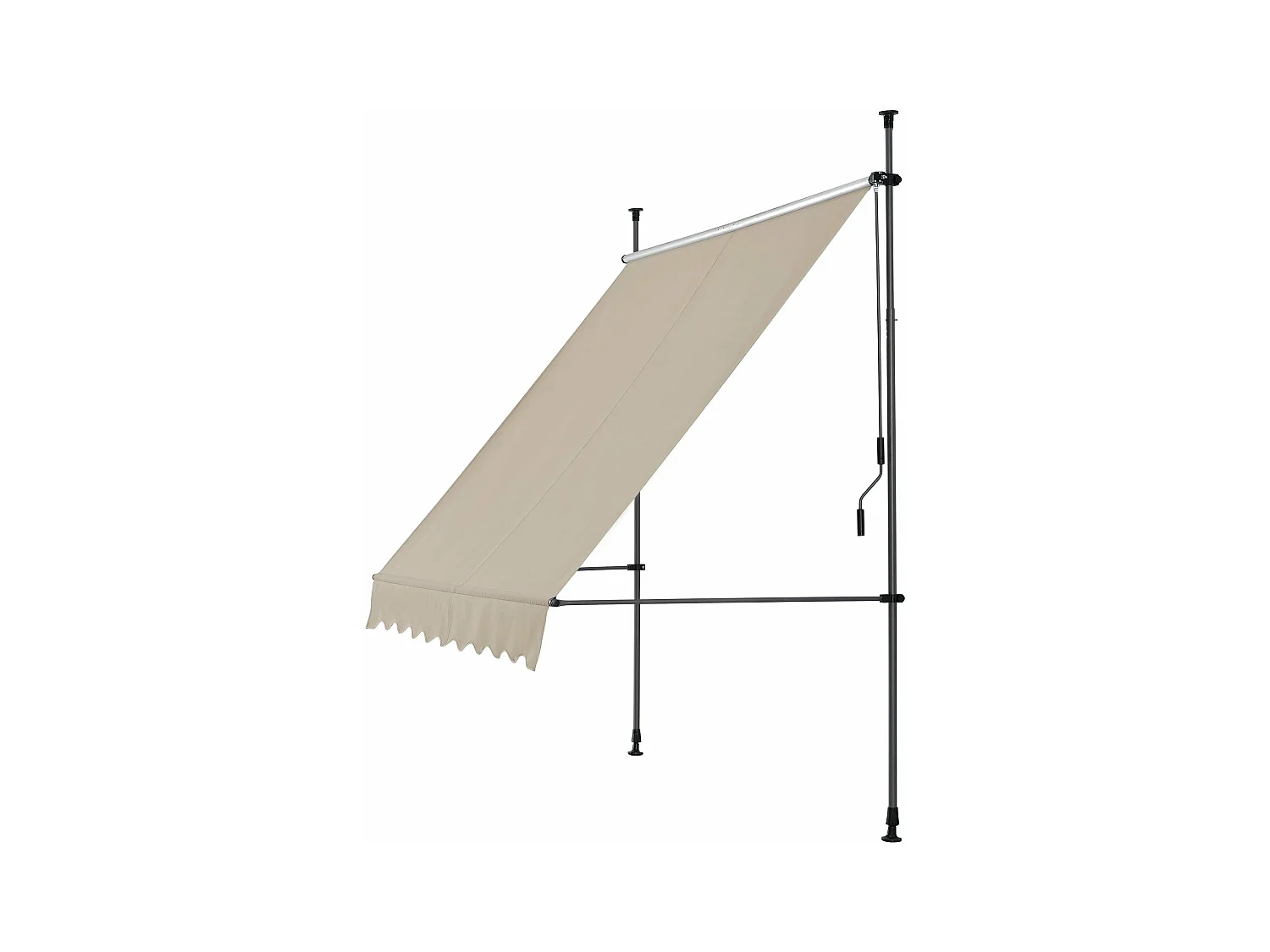 Ombrellone in metallo e poliestere altezza variabile 150 x 120 x 200-300 cm sabbia 03_0001103