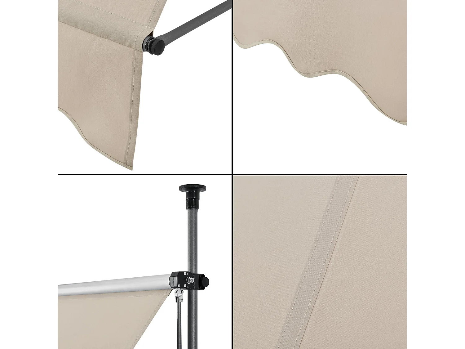 Brise-soleil pare-soleil métal et métal argentée 200 x 120 x 300 cm 03_0001121