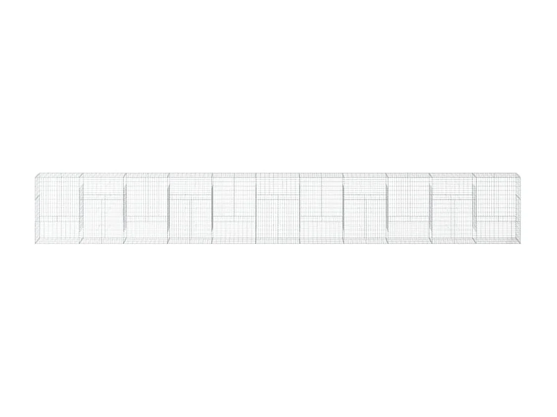 Gabião cerca de gaiola muro de contenção com tampa 1100 x 50 x 150 cm ferro galvanizado prata 02_0040126