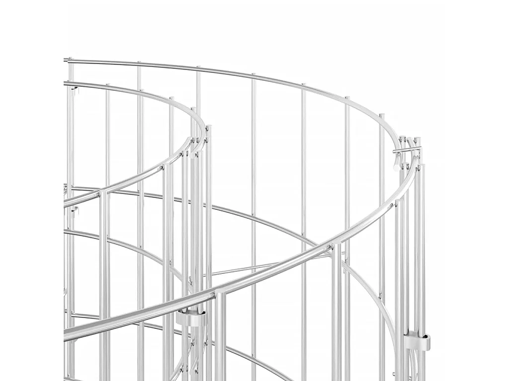 Canteiro elevado em gabião de ferro galvanizado 600 x 100 x 50 cm Prata 02_0039927