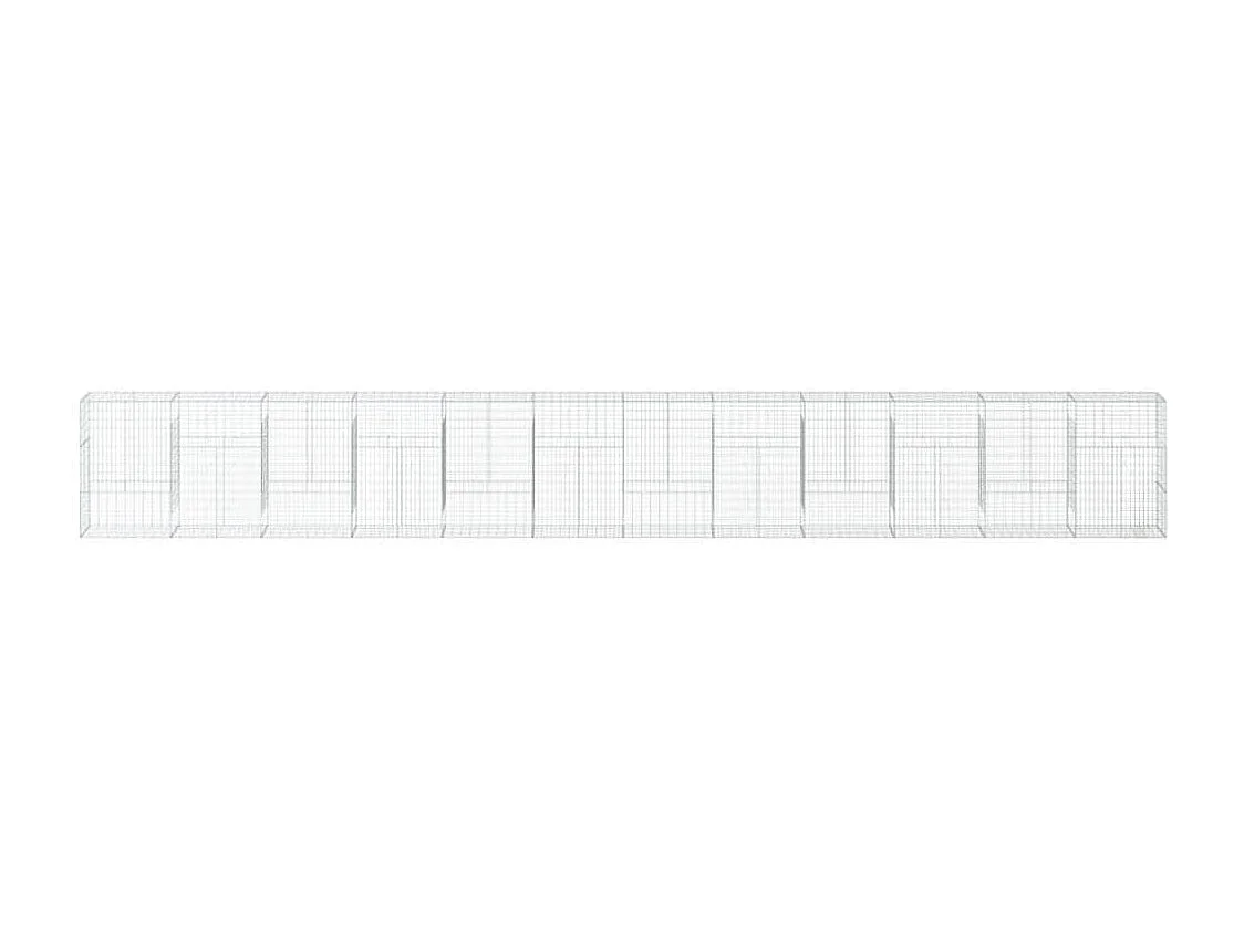 Gabião cerca de gaiola muro de contenção com tampa 1200 x 50 x 150 cm ferro galvanizado prata 02_0040135