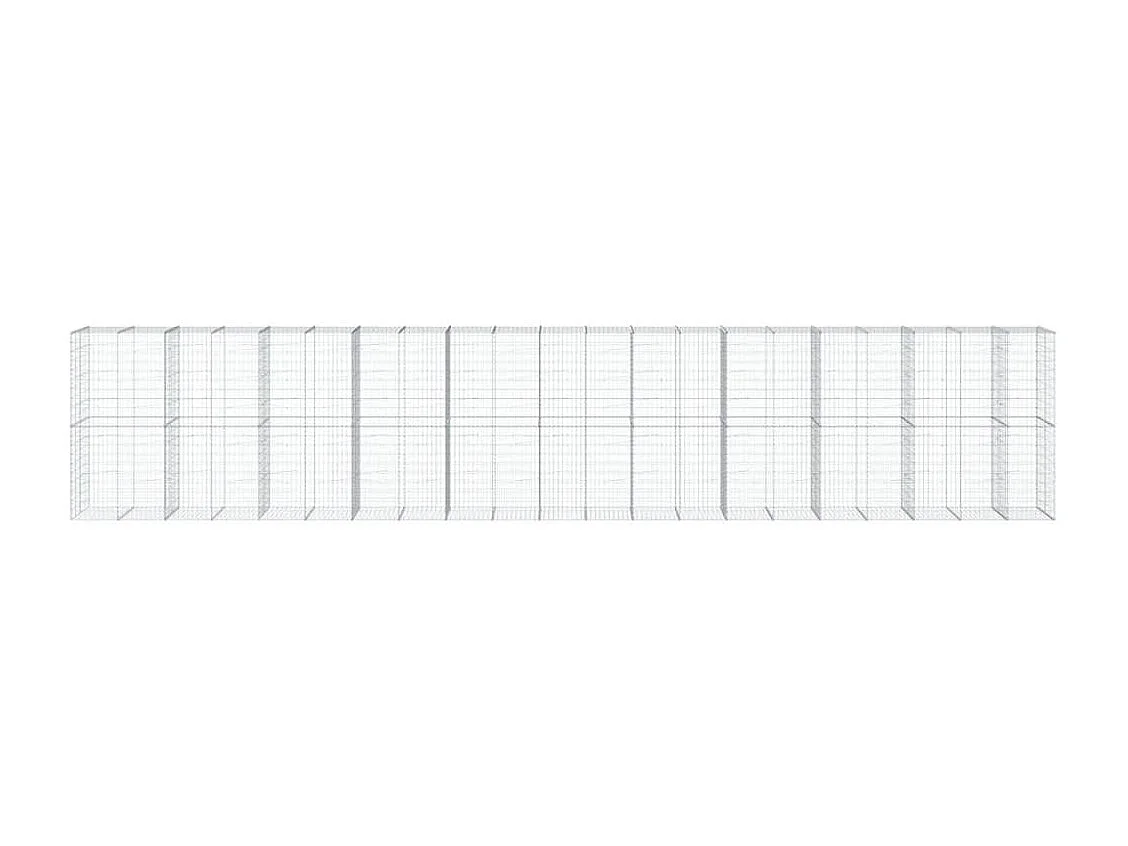 Gabião cerca de gaiola muro de contenção com tampa 1050 x 100 x 200 cm ferro galvanizado prata 02_0040120