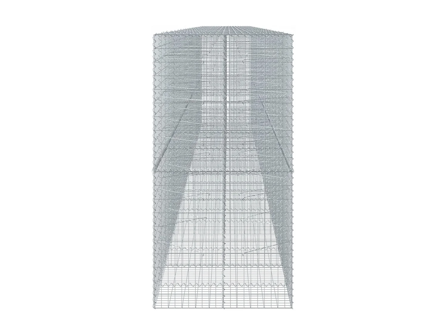 Gabião cerca de gaiola muro de contenção com tampa 1050 x 100 x 200 cm ferro galvanizado prata 02_0040120