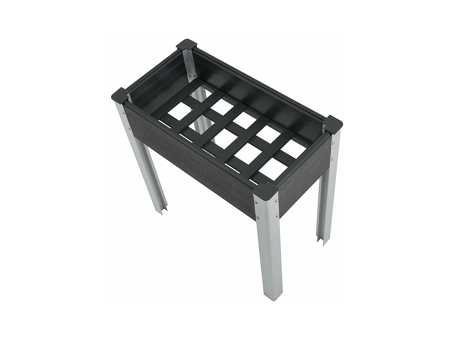 Horta elevada com fundo de malha 75 x 40 x 75 cm cinza escuro 03_0007194