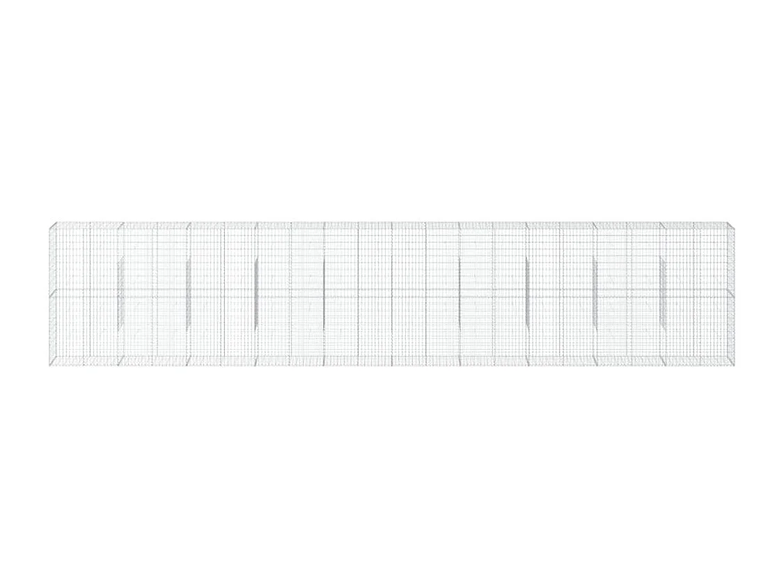 Gabião cerca de gaiola muro de contenção com tampa 1000 x 50 x 200 cm ferro galvanizado prata 02_0040117