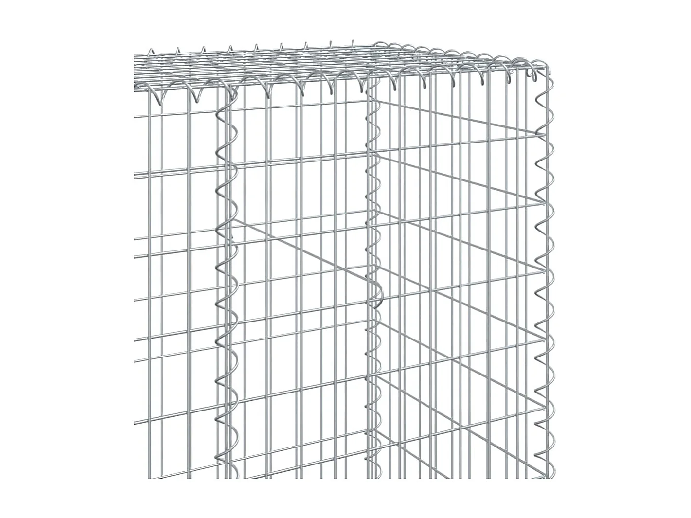 Gabião cerca de gaiola muro de contenção com tampa 1000 x 50 x 200 cm ferro galvanizado prata 02_0040117