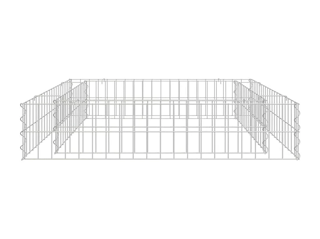 Canteiro elevado em gabião de aço galvanizado 100 x 100 x 20 cm Prata 02_0039891