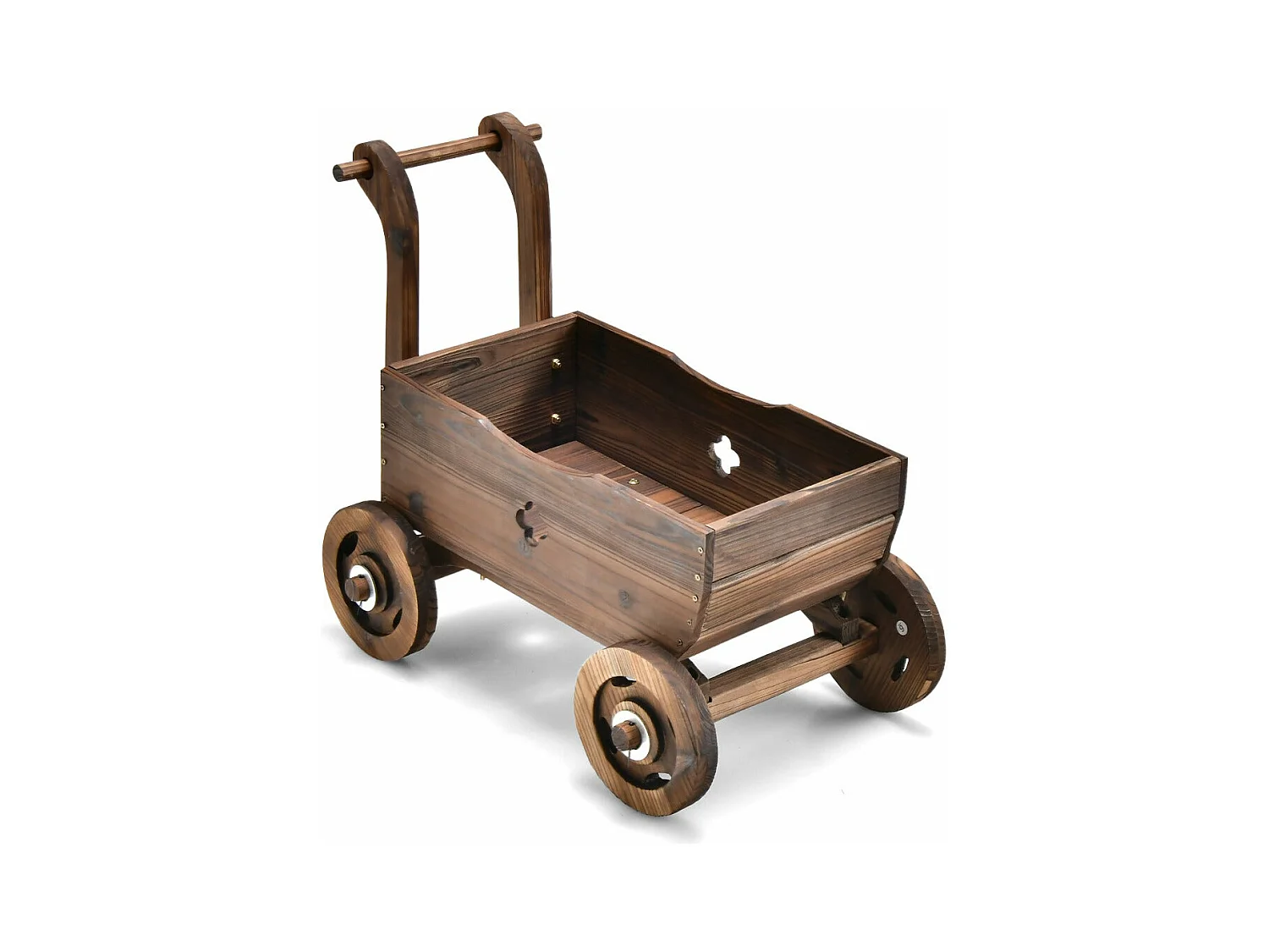 Brouette en bois décorative bois marron 68 x 38.5 x 53.5 cm 20_0005124