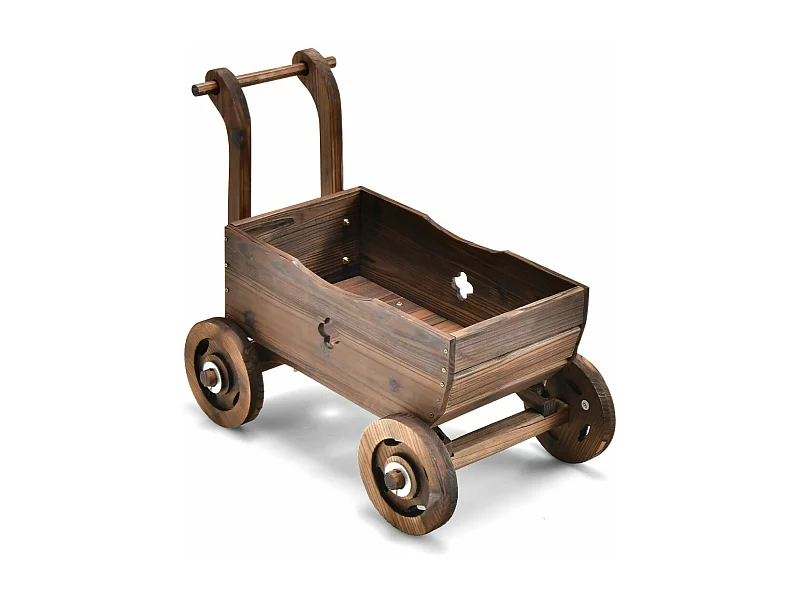 Brouette en bois décorative bois marron 68 x 38.5 x 53.5 cm 20_0005124