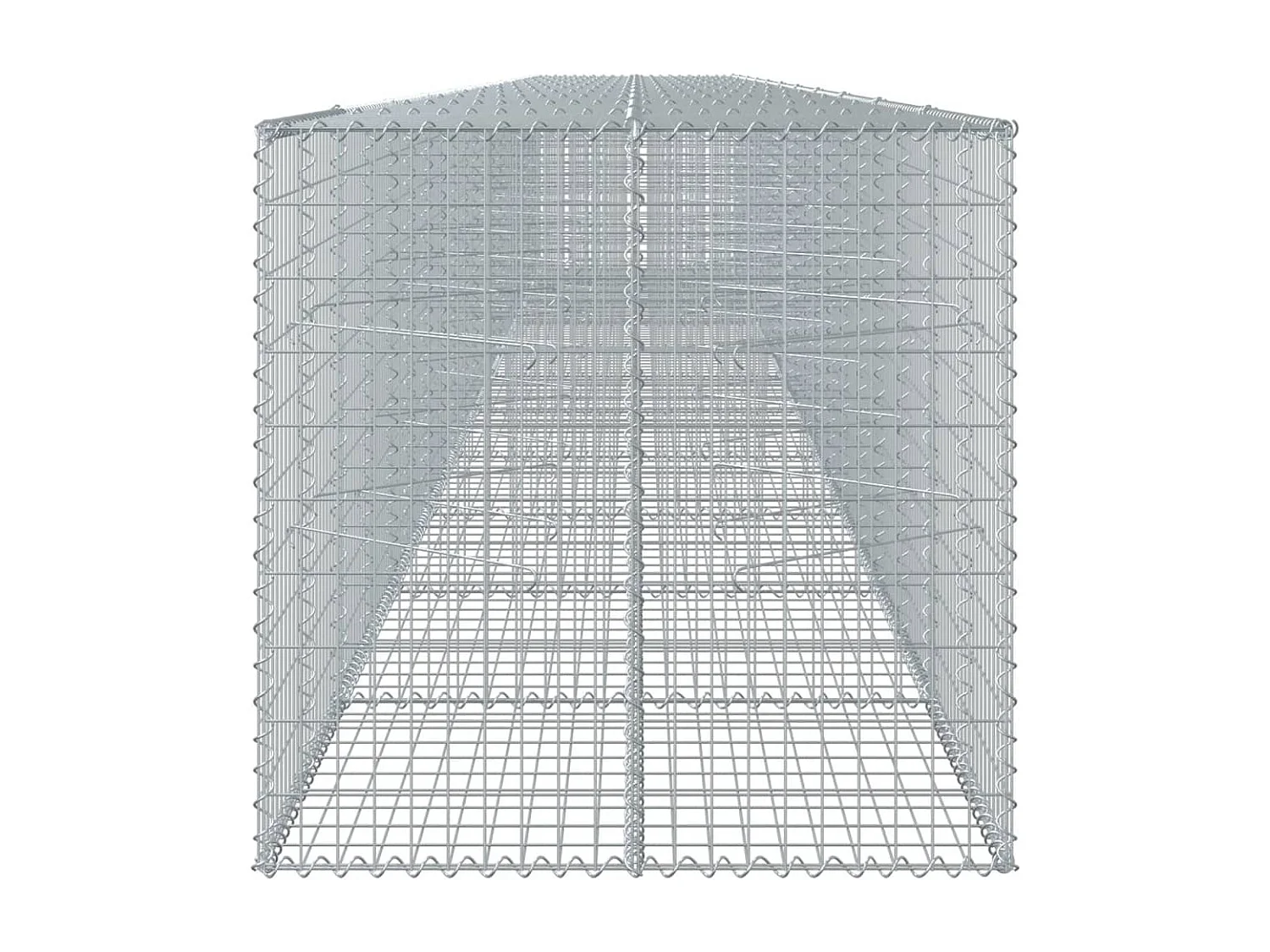 Gabião cerca de gaiola muro de contenção com tampa 1100 x 100 x 100 cm ferro galvanizado prata 02_0040121