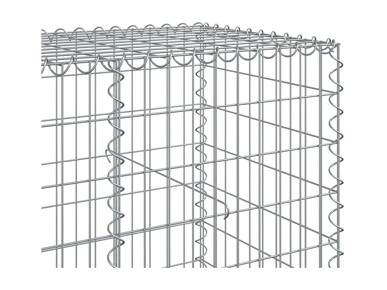 Gabião cerca de gaiola muro de contenção com tampa 1100 x 100 x 100 cm ferro galvanizado prata 02_0040121
