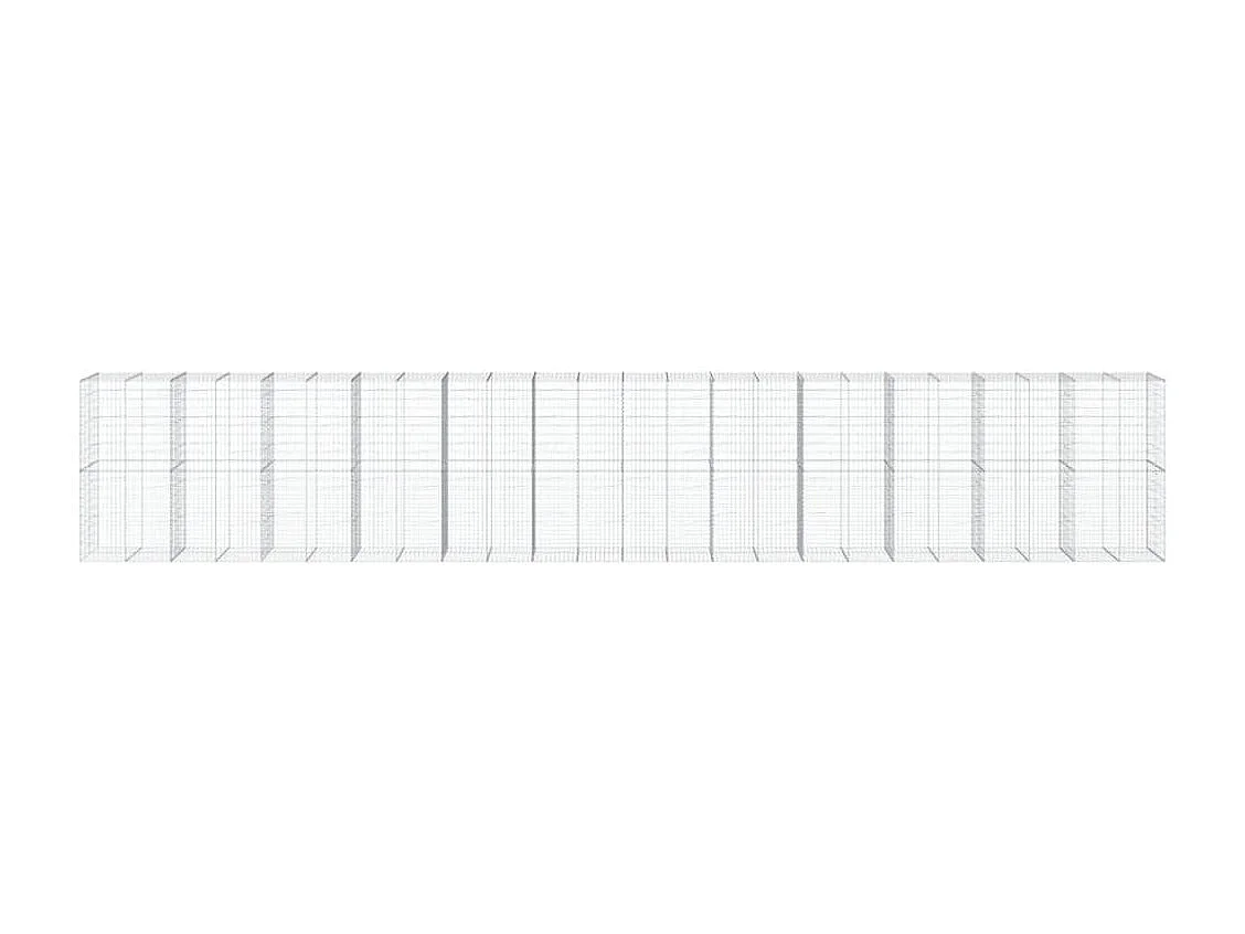 Gabião cerca de gaiola muro de contenção com tampa 1200 x 100 x 200 cm ferro galvanizado prata 02_0040132