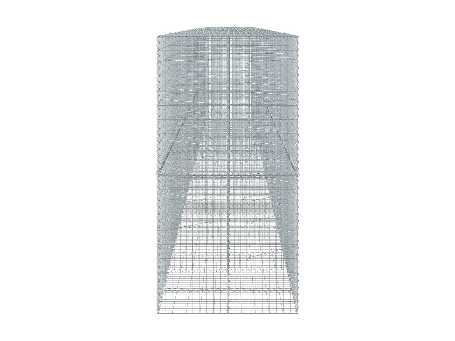 Gabião cerca de gaiola muro de contenção com tampa 1200 x 100 x 200 cm ferro galvanizado prata 02_0040132