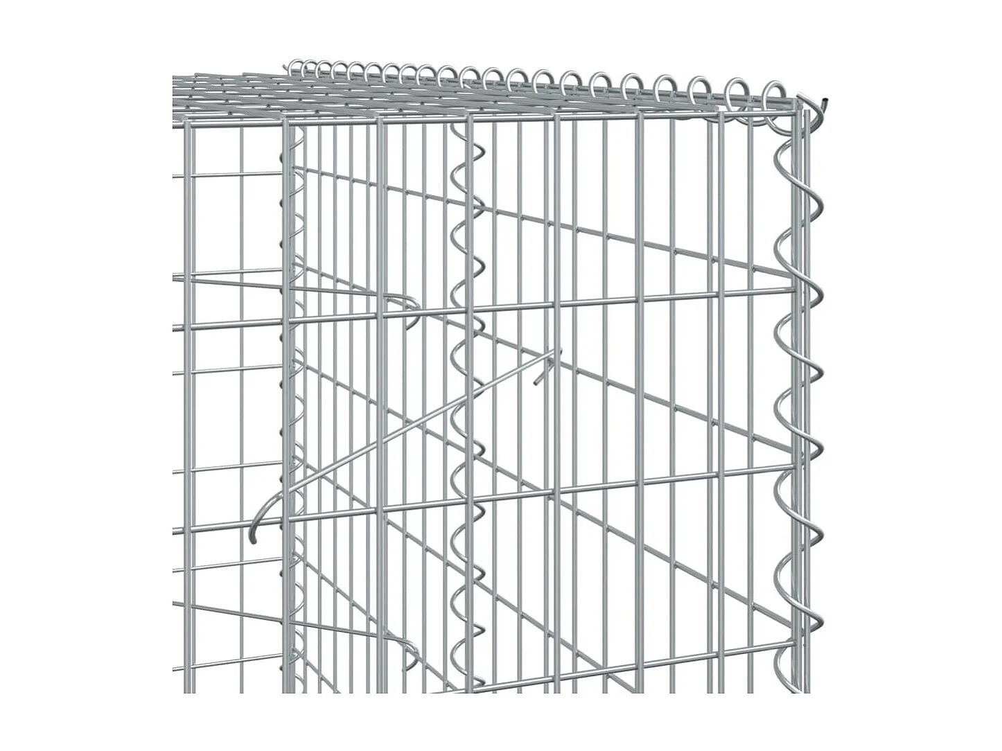 Gabião cerca de gaiola muro de contenção com tampa 1200 x 100 x 200 cm ferro galvanizado prata 02_0040132