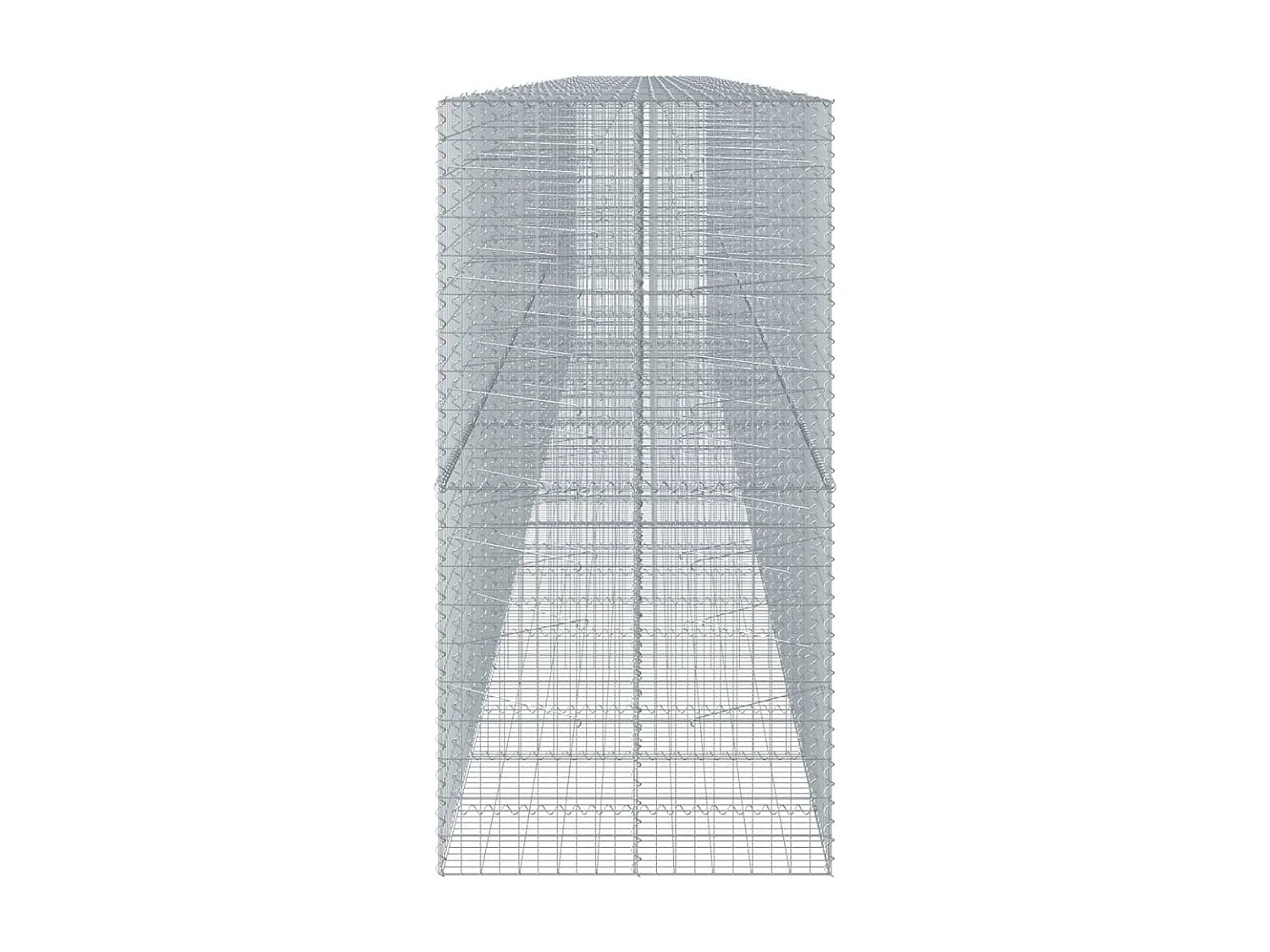Gabião cerca de gaiola muro de contenção com tampa 1150 x 100 x 200 cm ferro galvanizado prata 02_0040129