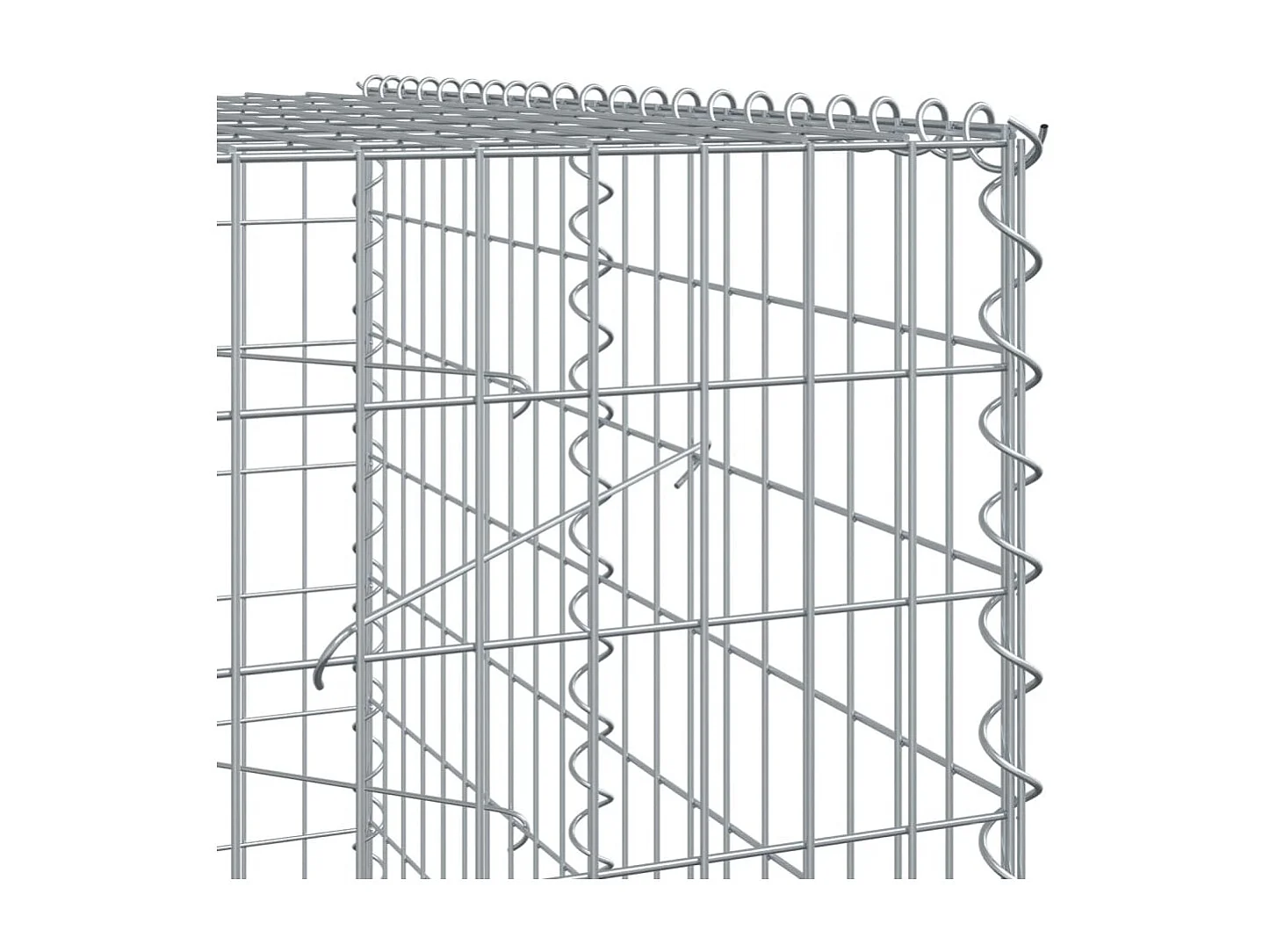 Gabião cerca de gaiola muro de contenção com tampa 1150 x 100 x 200 cm ferro galvanizado prata 02_0040129