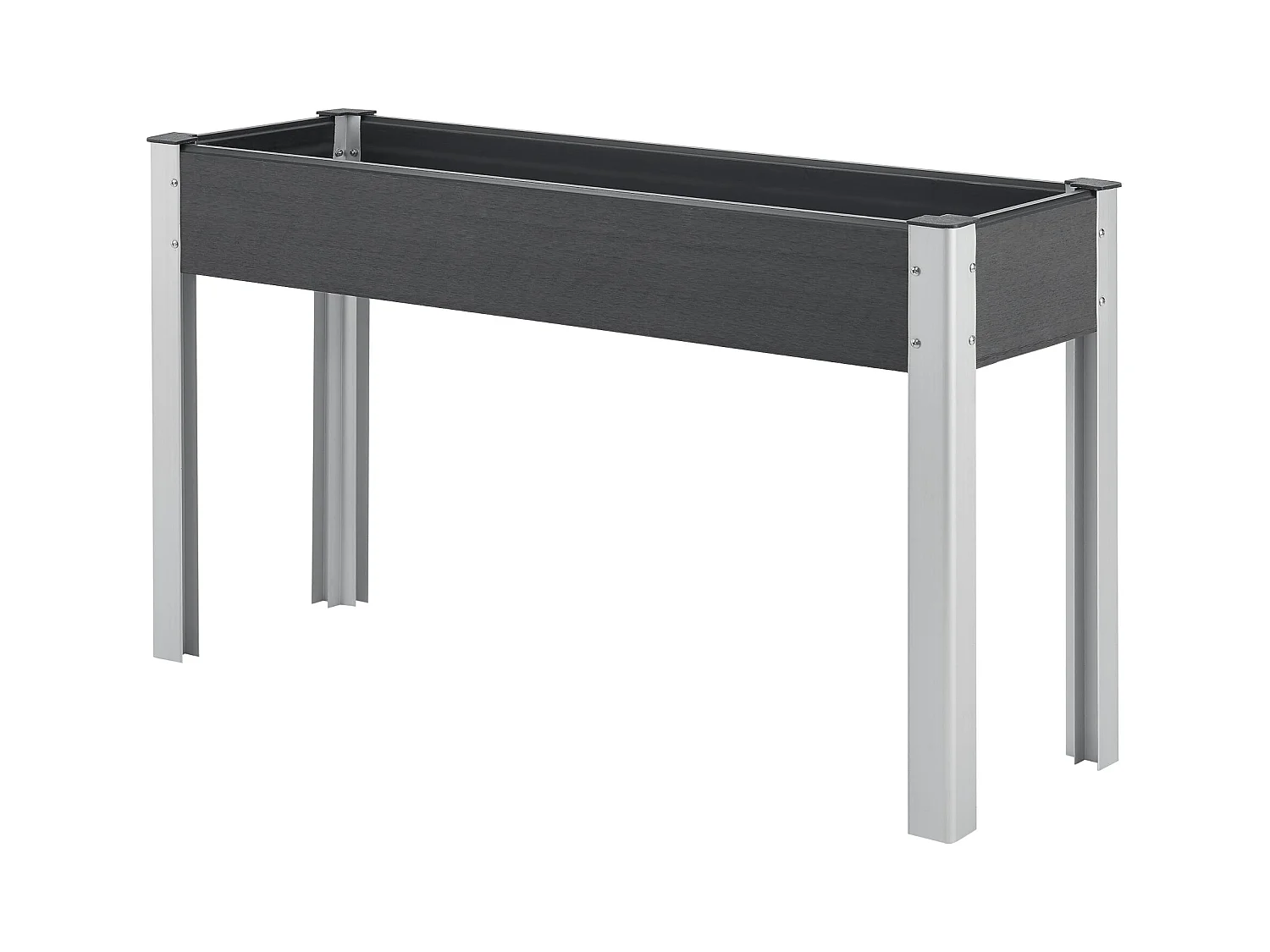 Horta elevada com fundo de malha 125 x 40 x 75 cm cinza escuro 03_0007193