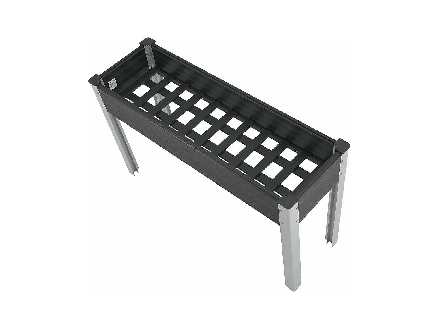 Horta elevada com fundo de malha 125 x 40 x 75 cm cinza escuro 03_0007193