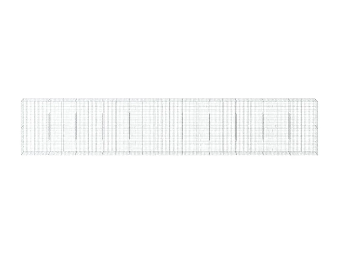 Gabião cerca de gaiola muro de contenção com tampa 1100 x 50 x 200 cm ferro galvanizado prata 02_0040127