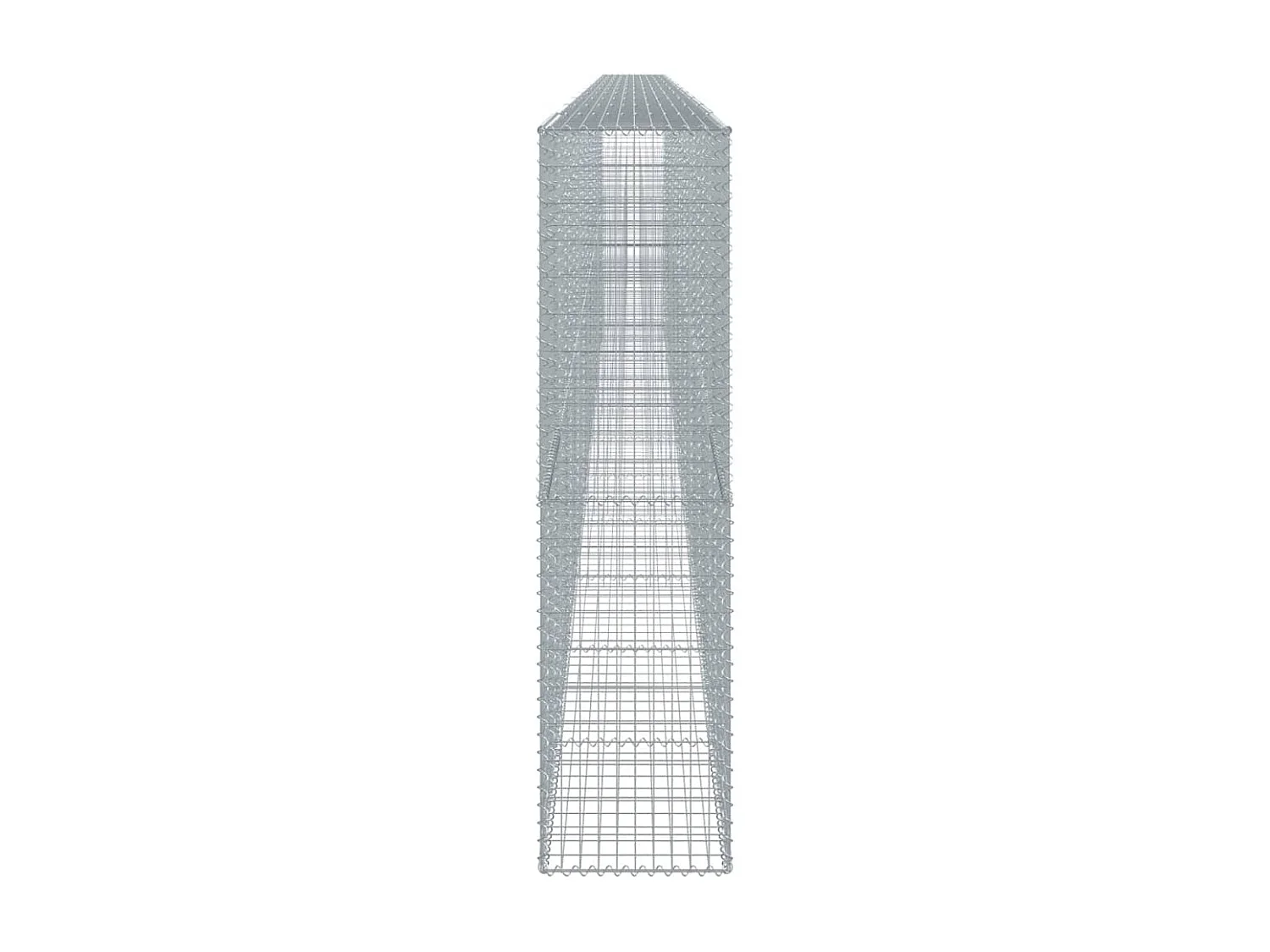 Gabião cerca de gaiola muro de contenção com tampa 1100 x 50 x 200 cm ferro galvanizado prata 02_0040127