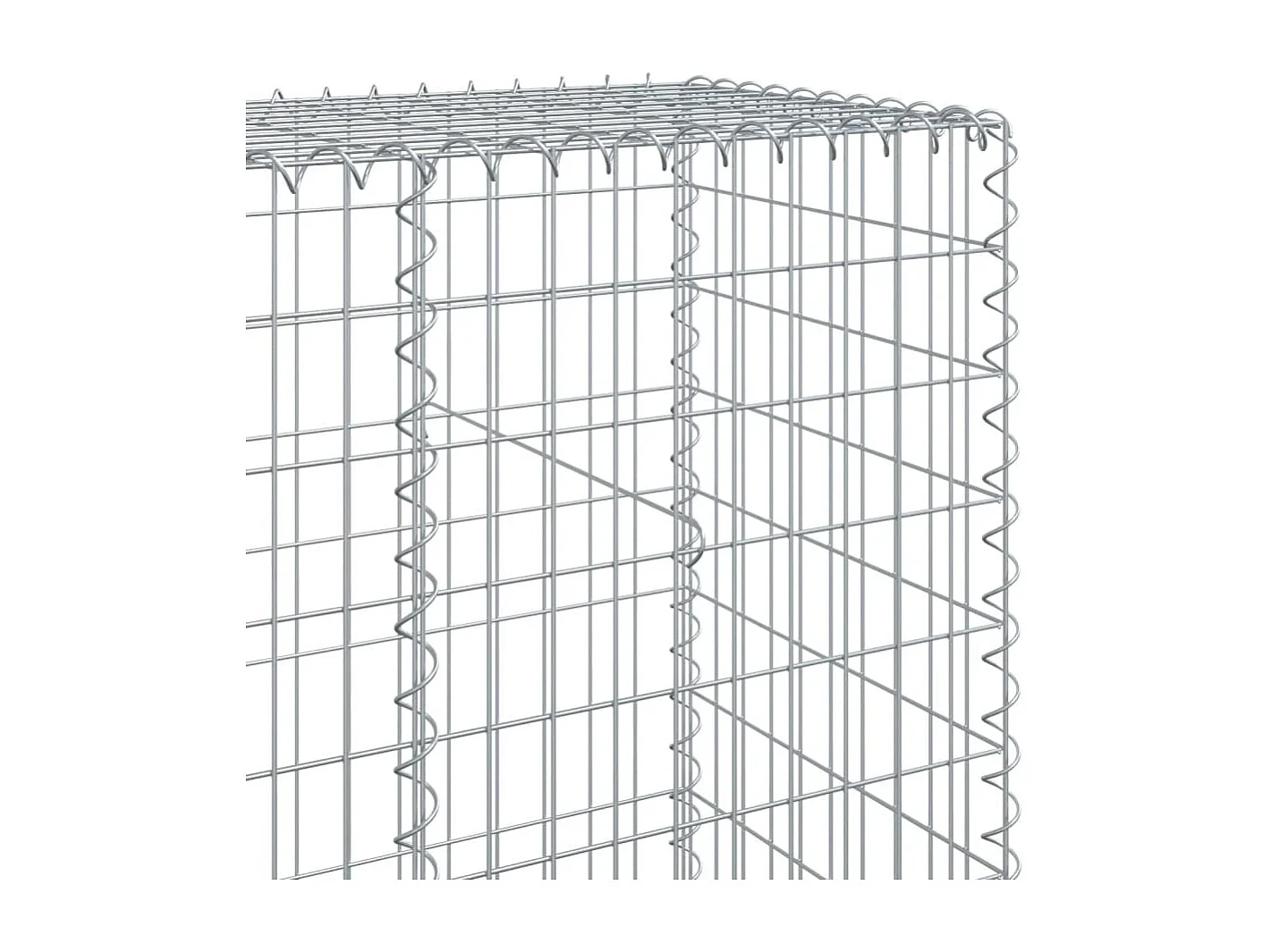 Gabião cerca de gaiola muro de contenção com tampa 1100 x 50 x 200 cm ferro galvanizado prata 02_0040127