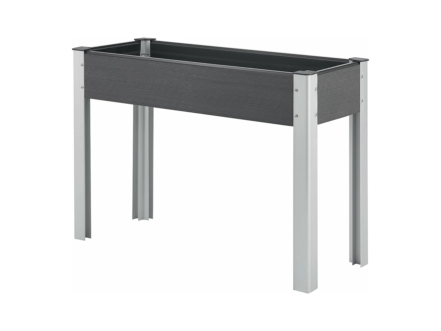 Horta elevada com fundo de malha 100 x 40 x 75 cm cinza escuro 03_0008836