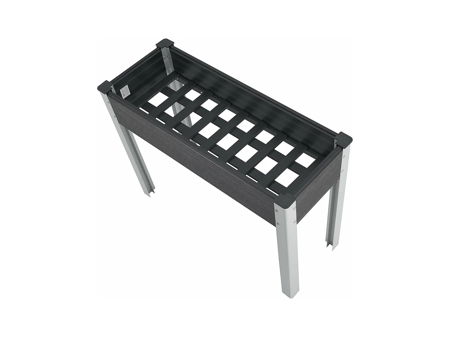 Horta elevada com fundo de malha 100 x 40 x 75 cm cinza escuro 03_0008836