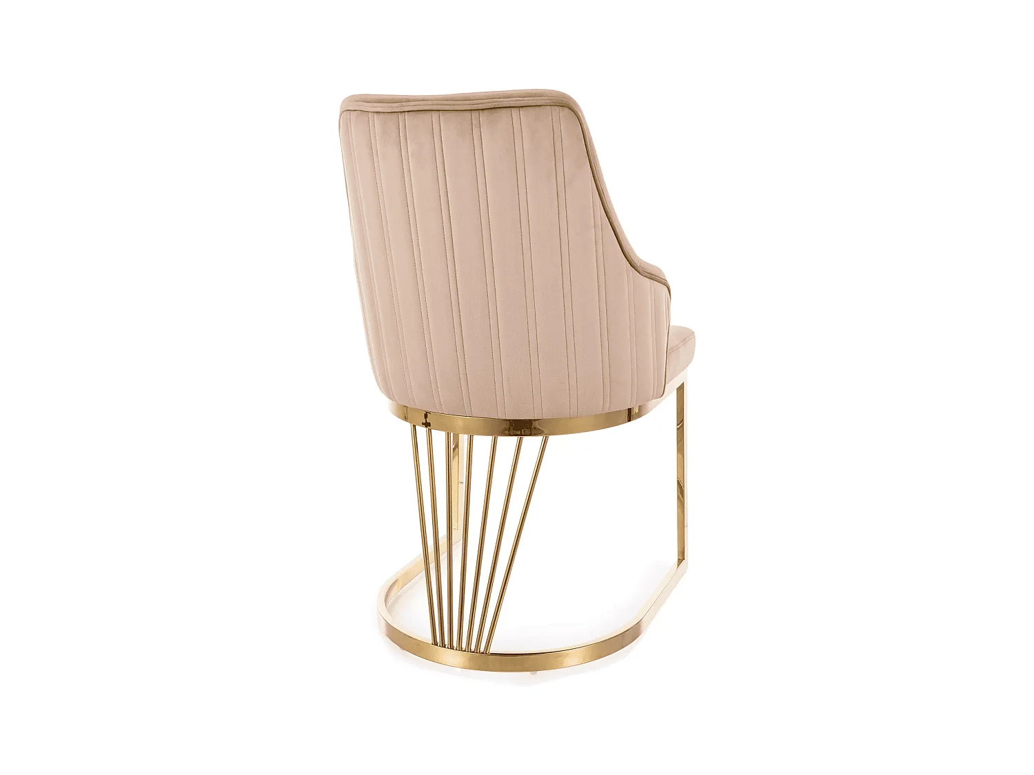 Stuhl Alure/Samtstoff&metall/Beige&Gold