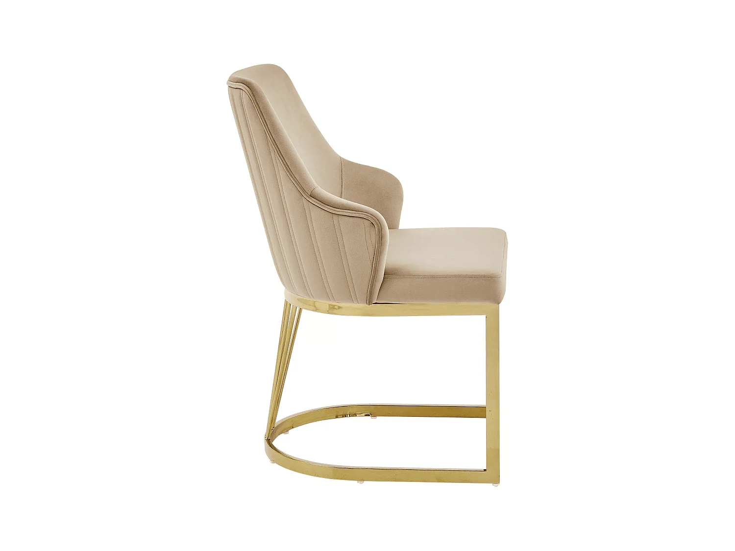 Stuhl Alure/Samtstoff&metall/Beige&Gold