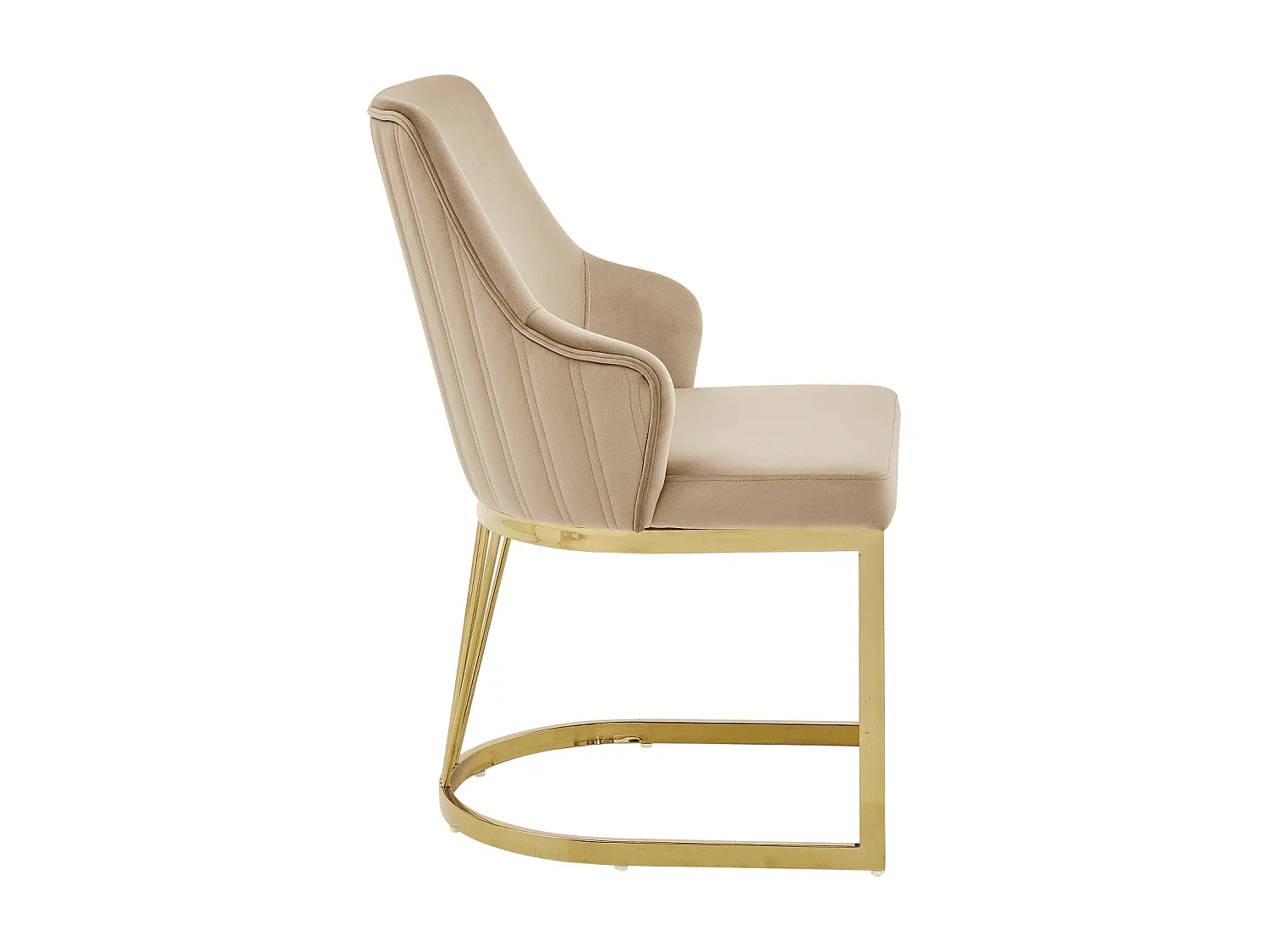 Stuhl Alure/Samtstoff&metall/Beige&Gold