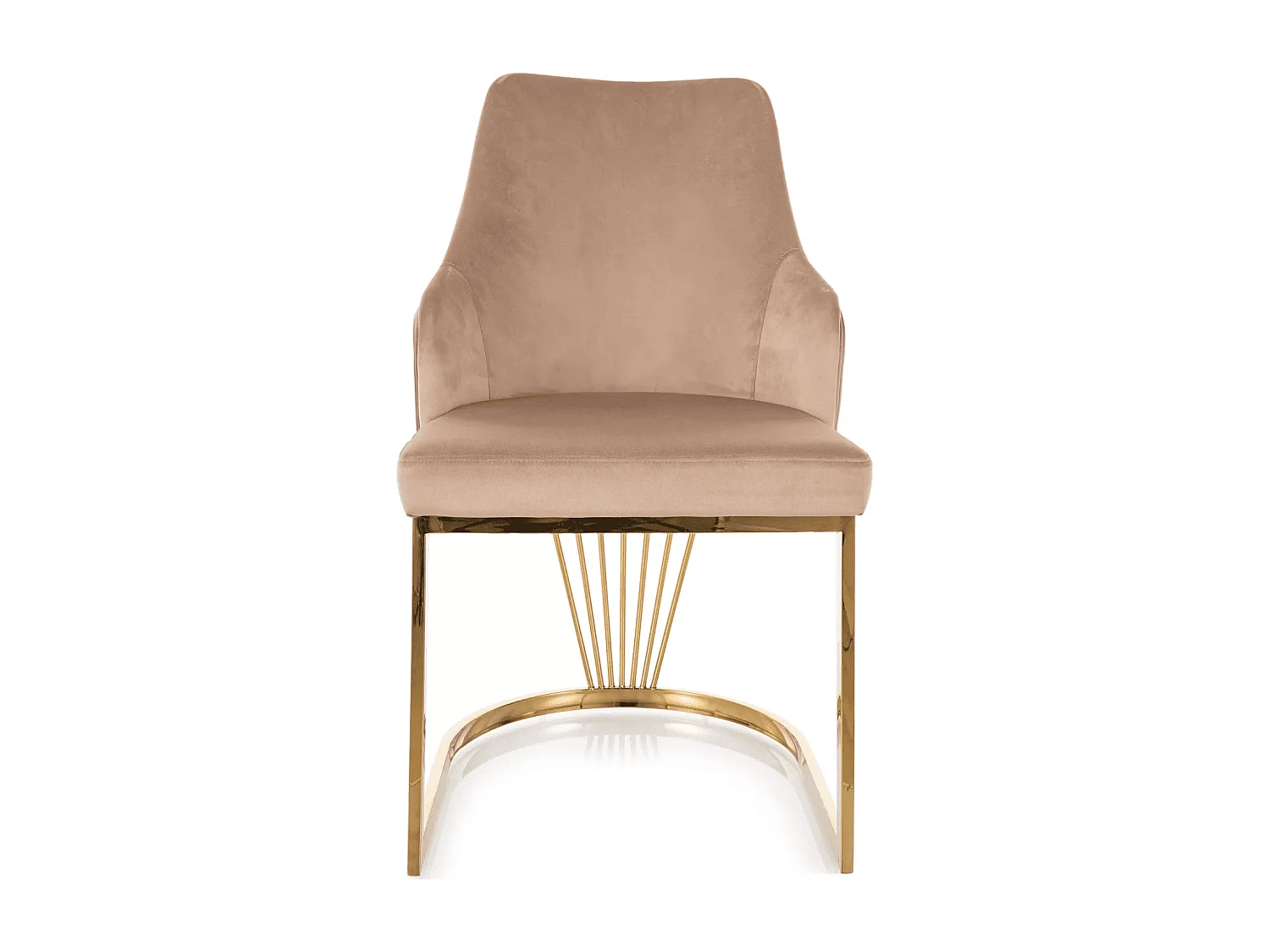 Stuhl Alure/Samtstoff&metall/Beige&Gold