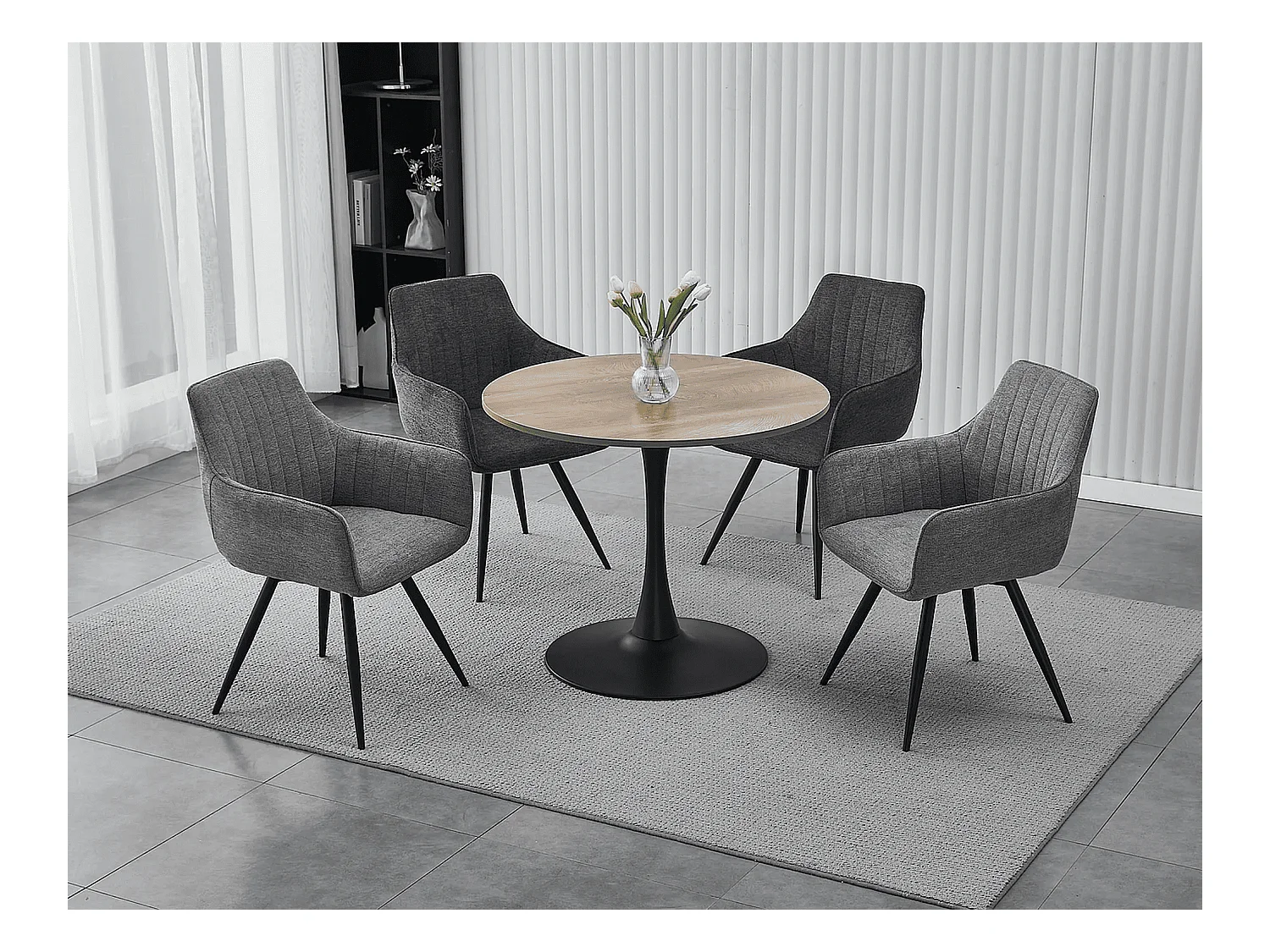 Chaise Ballo / Revêtement en tissu / Rotation à 180 degrés / Anthracite