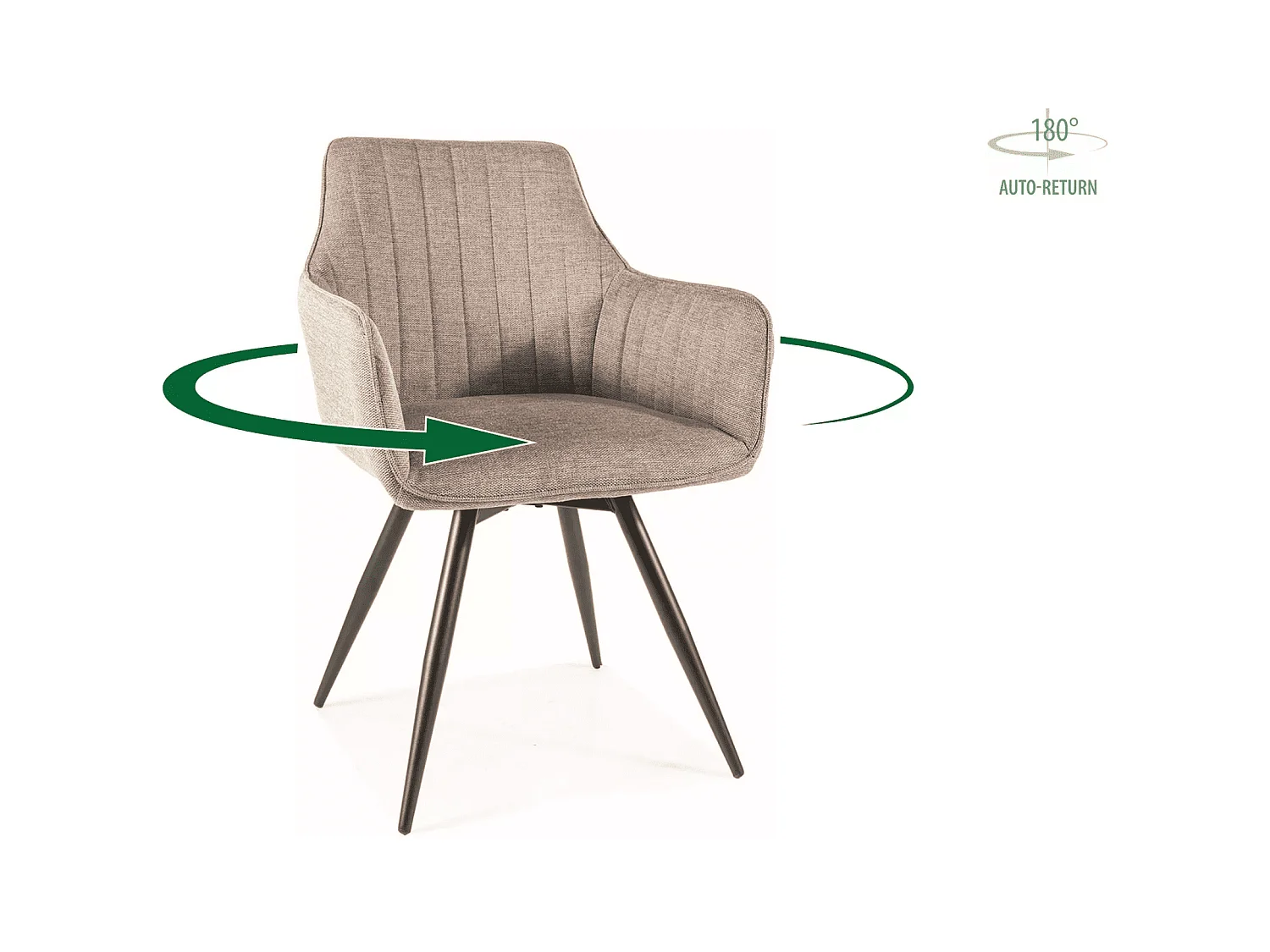 Chaise Ballo / Revêtement en tissu / Rotation à 180 degrés / Anthracite