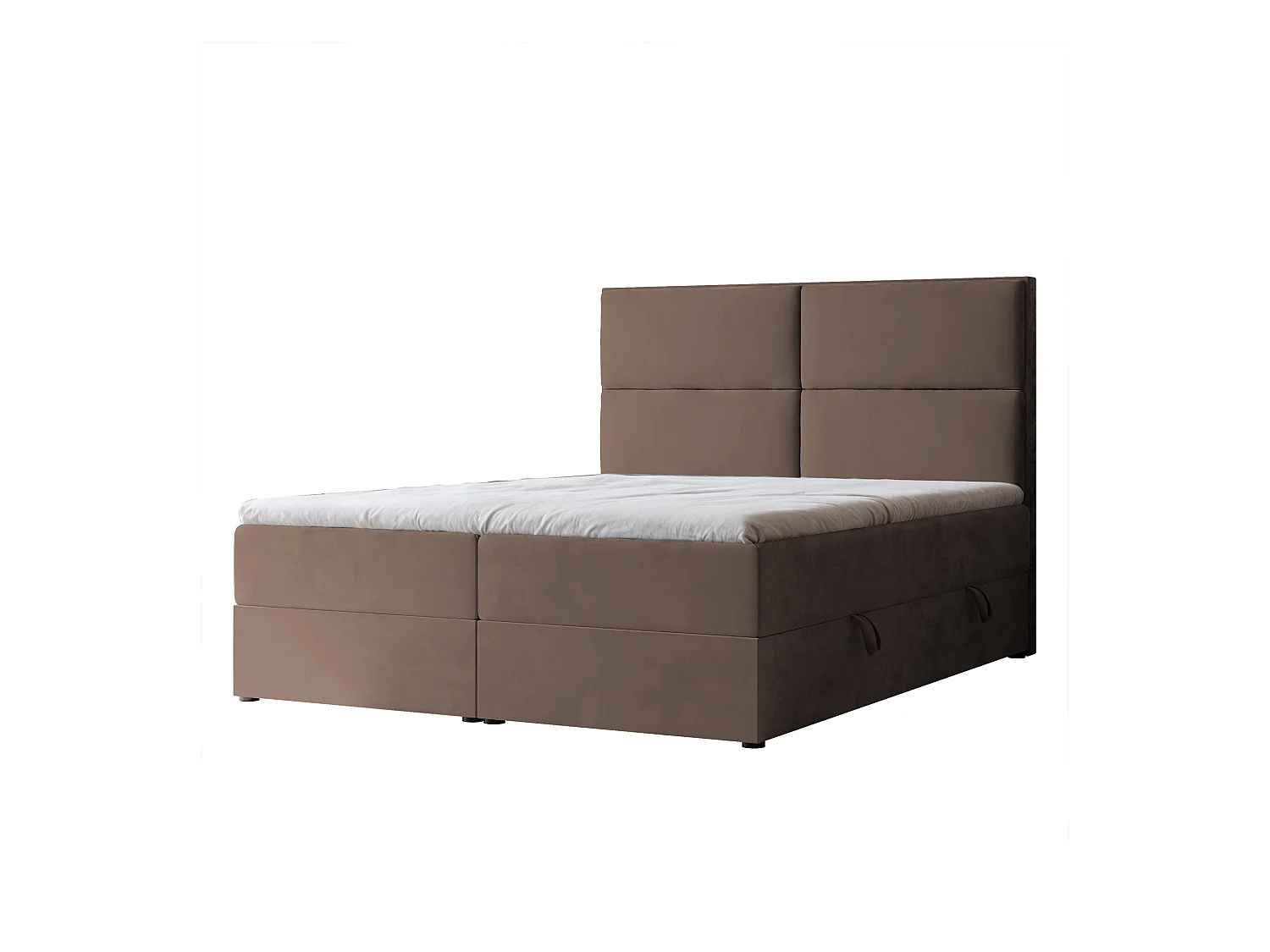 Lit continental rembourré avec surmatelas, marron - 120x200 - ORFEO